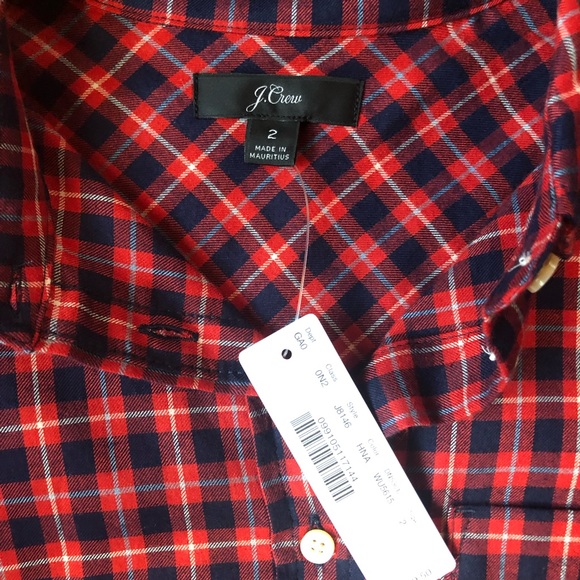 NWT J. Crew Classic fit twill plaid shirt - Picture 6 of 8